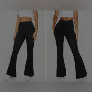 💥Love Tree Black Ribbed Flare Leggings S